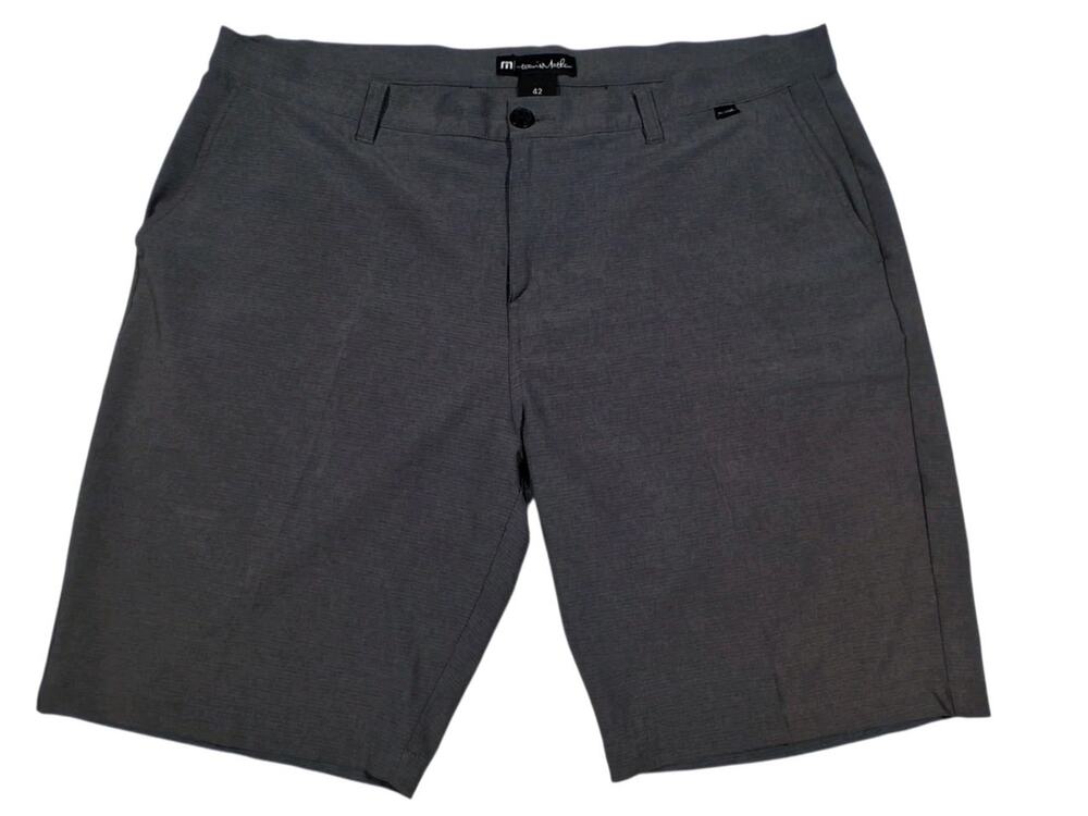 Travis Mathew Men's 42 Medium Gray Sand Harbor Performance Golf Shorts Quick-dry